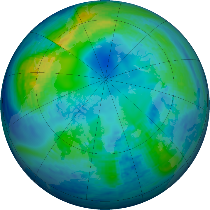 Arctic ozone map for 04 November 1994